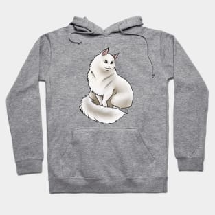 Cat - Siberian - White Hoodie